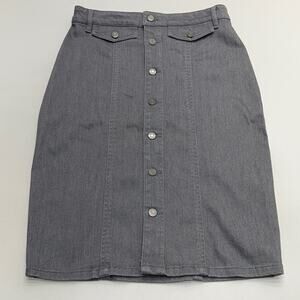 BANANA REPUBLIC Women’s 4 Gray Button Down Jean Skirt